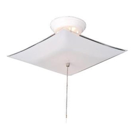 CLING 2-Light White Square Glass Ceiling Mount with Chain; White Finish CL275792